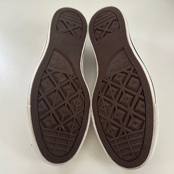 Converse Chick Taylor All Star White Leather Sneakers Size 8 - Picture 9 of 15